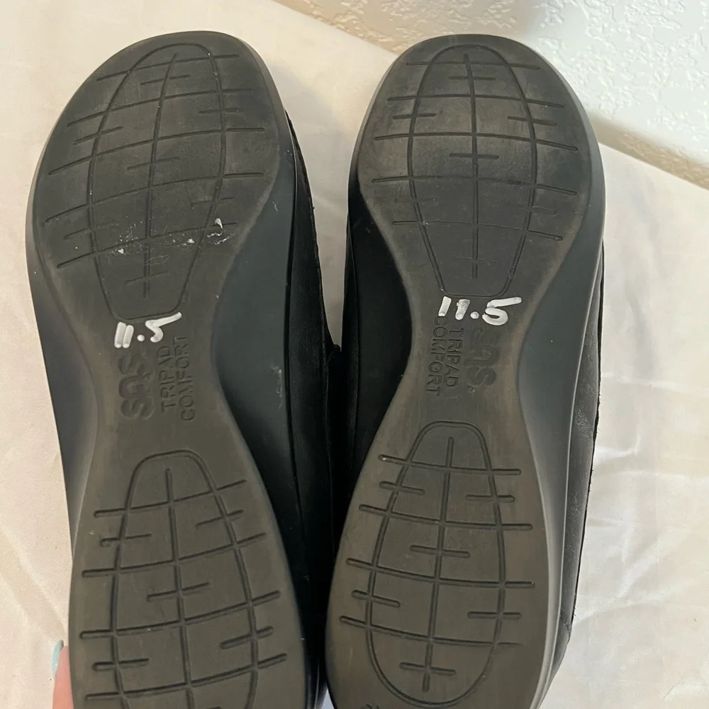 SAS Tripad Comfort Roamer Black Leather Cutout‎ Shoes Womens 11.5N EUC Narrow